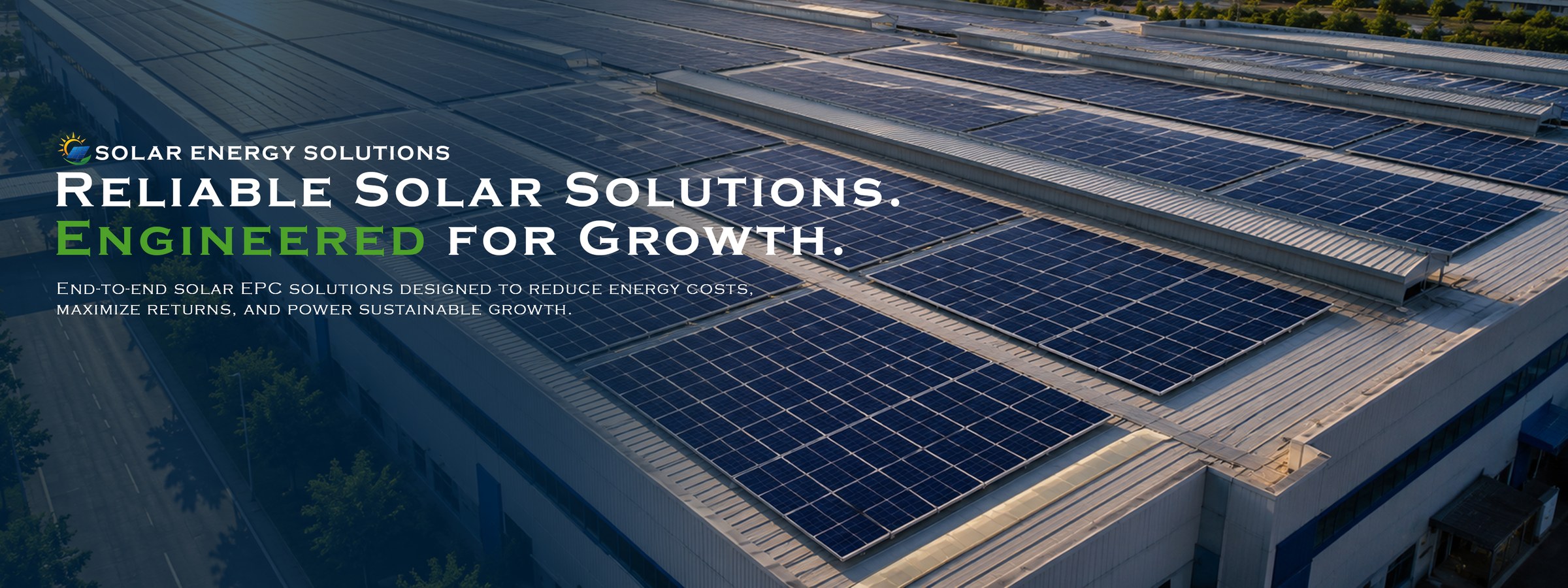 Reliable solar solutions, engineered for growth — aerial view of commercial rooftop solar installation